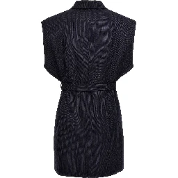 Blue Virgin Wool Sleeveless Jacket