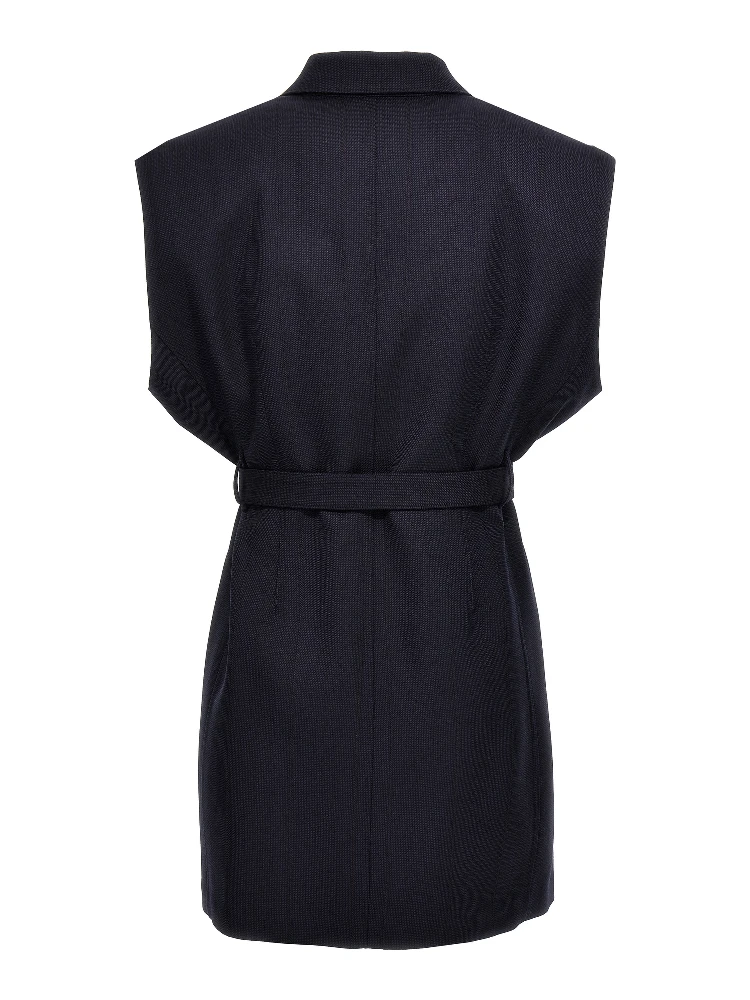 Blue Virgin Wool Sleeveless Jacket alternative