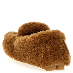 Brown Lamb Leather Slip-On Loafers