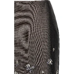Gray Silk Midi Skirt