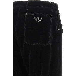 Black Cotton Casual Pants
