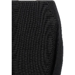 Black Virgin Wool Midi Skirt