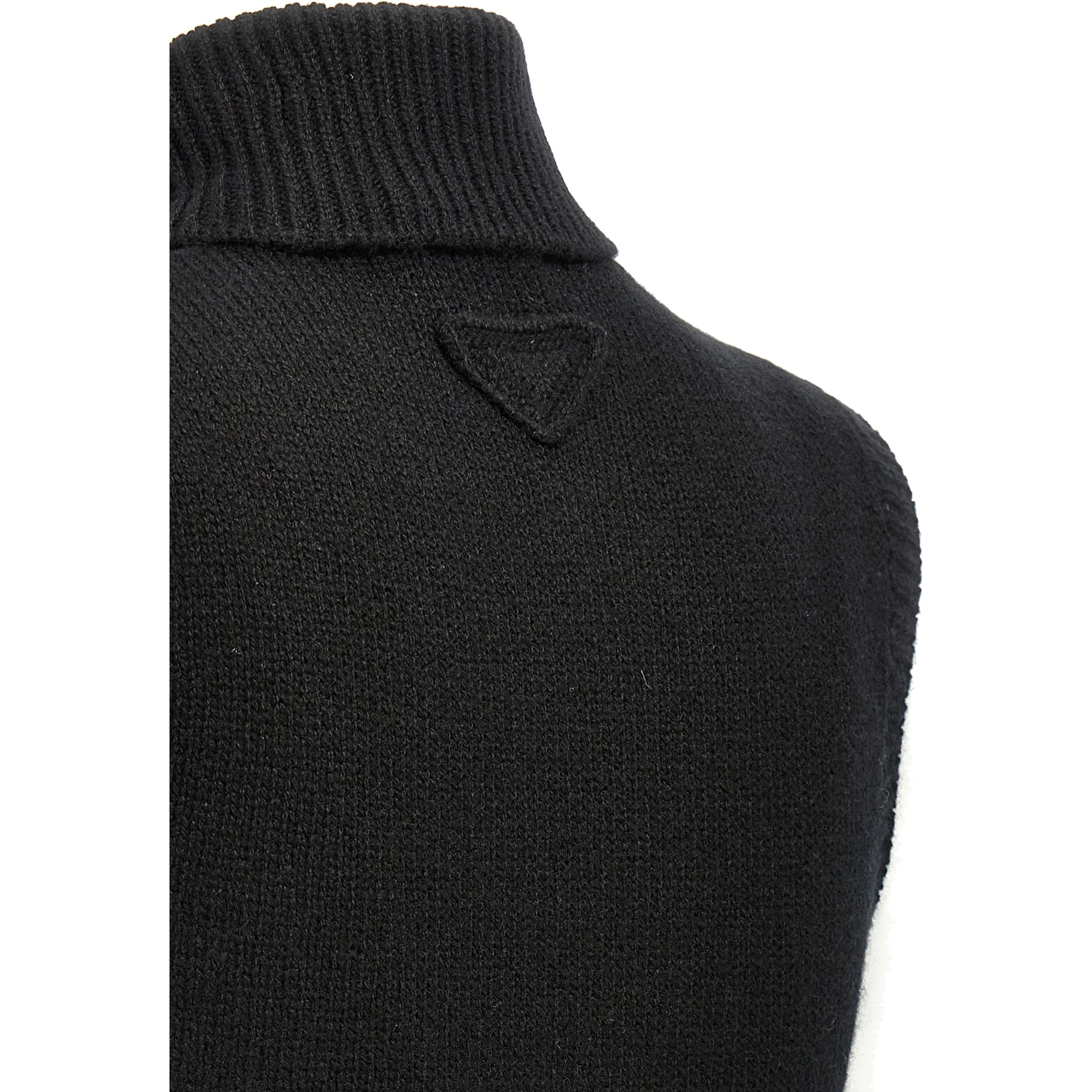 Black Cashmere Sleeveless Jacket