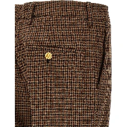 Brown Virgin Wool Casual Pants