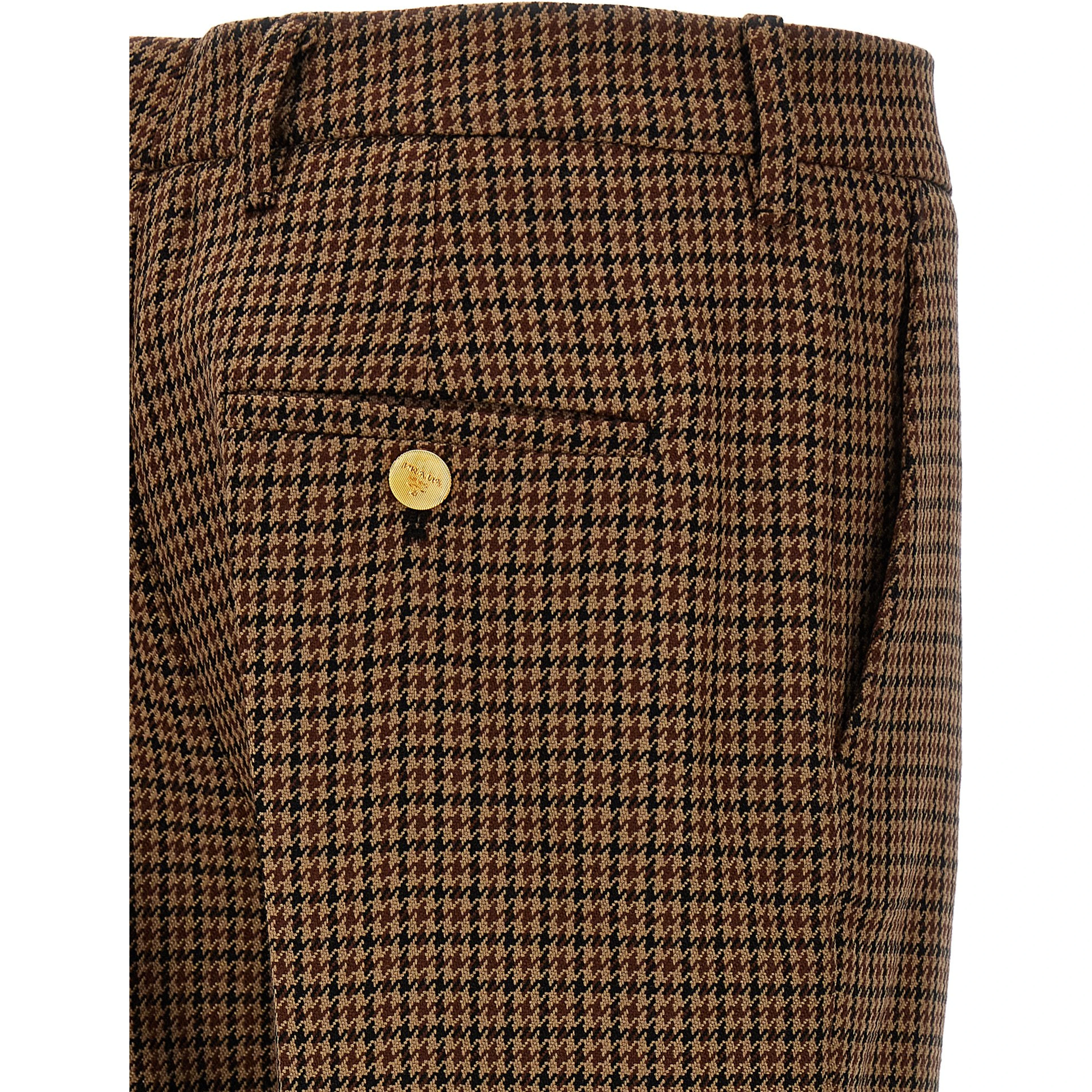 Brown Virgin Wool Casual Pants
