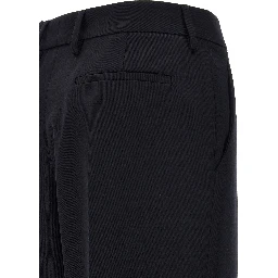 Blue Wool Casual Pants