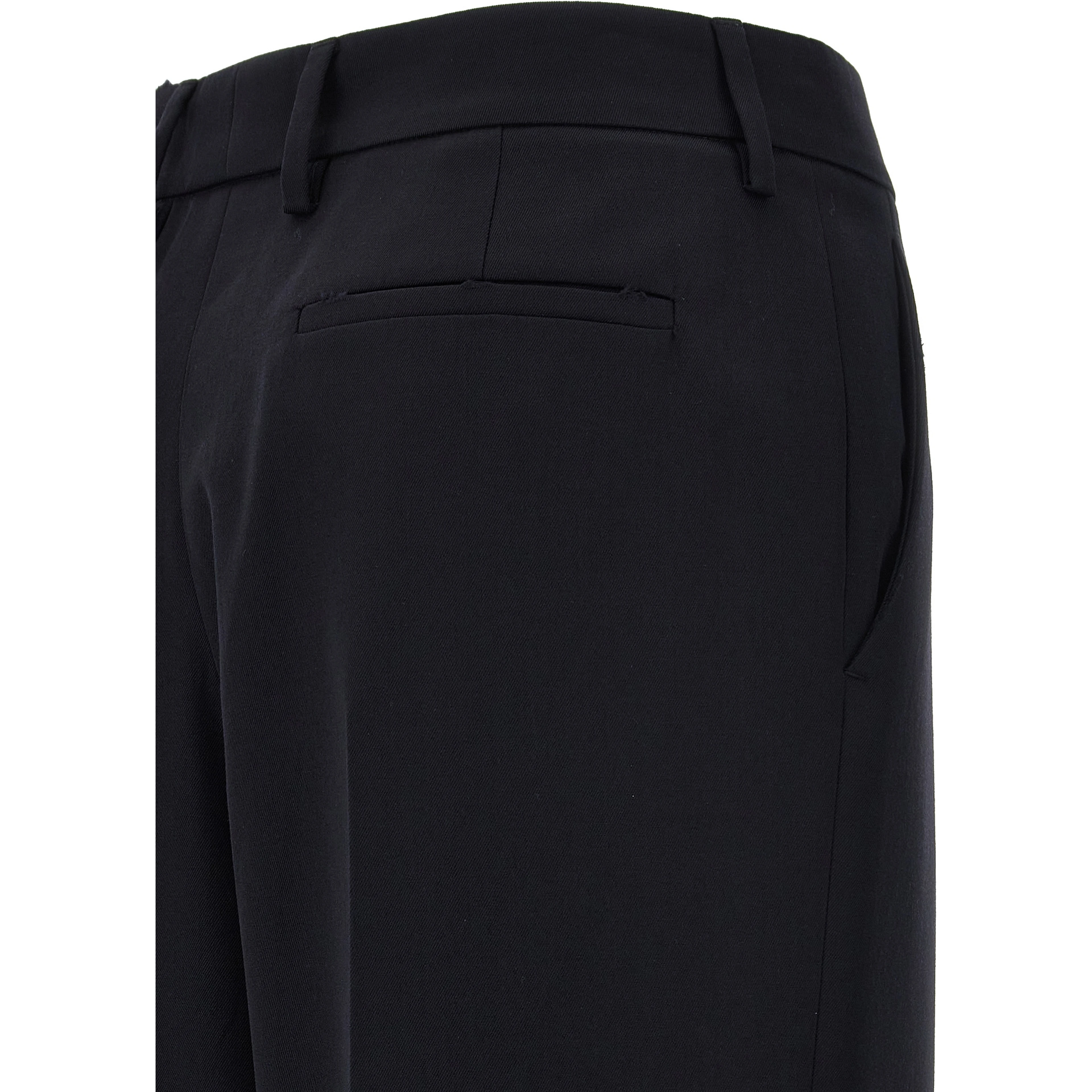 Blue Wool Casual Pants