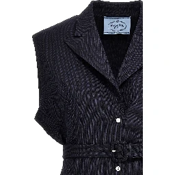 Blue Virgin Wool Sleeveless Jacket