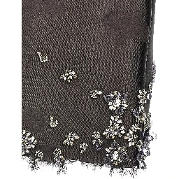 Gray Silk Midi Skirt