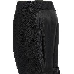 Black Virgin Wool Midi Skirt