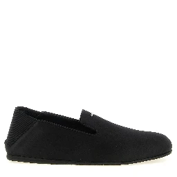 Black Viscose Slip-On Loafers