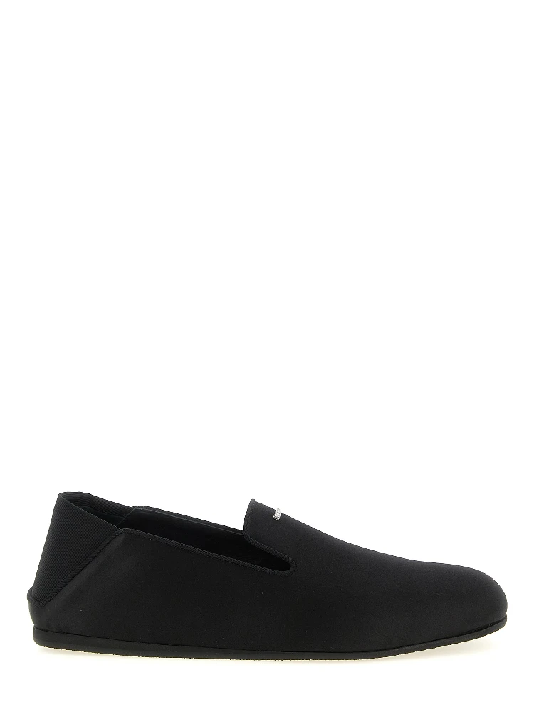 Black Viscose Slip-On Loafers