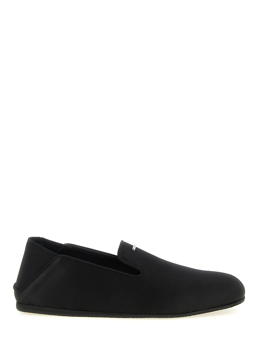 Black Viscose Slip-On Loafers