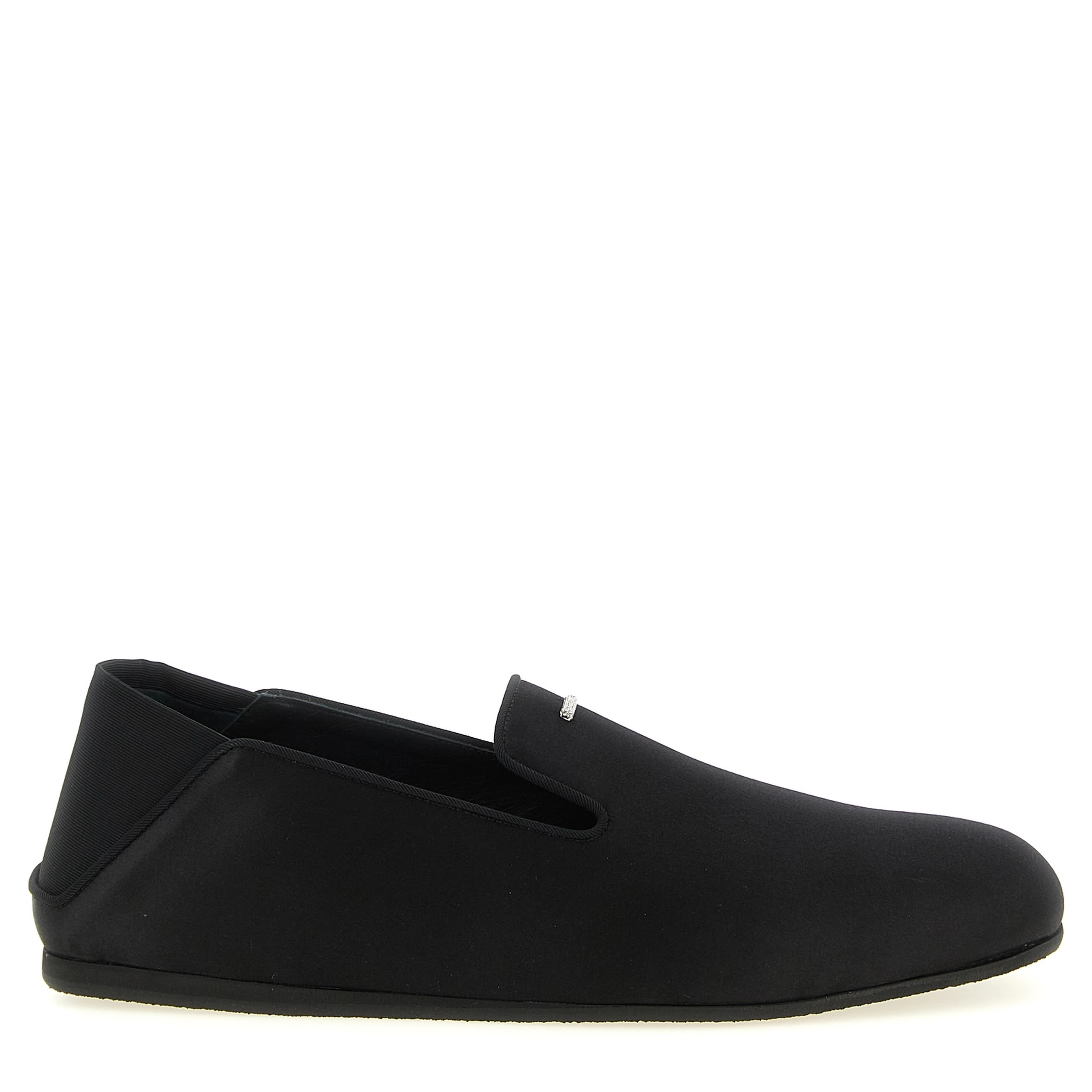Black Viscose Slip-On Loafers