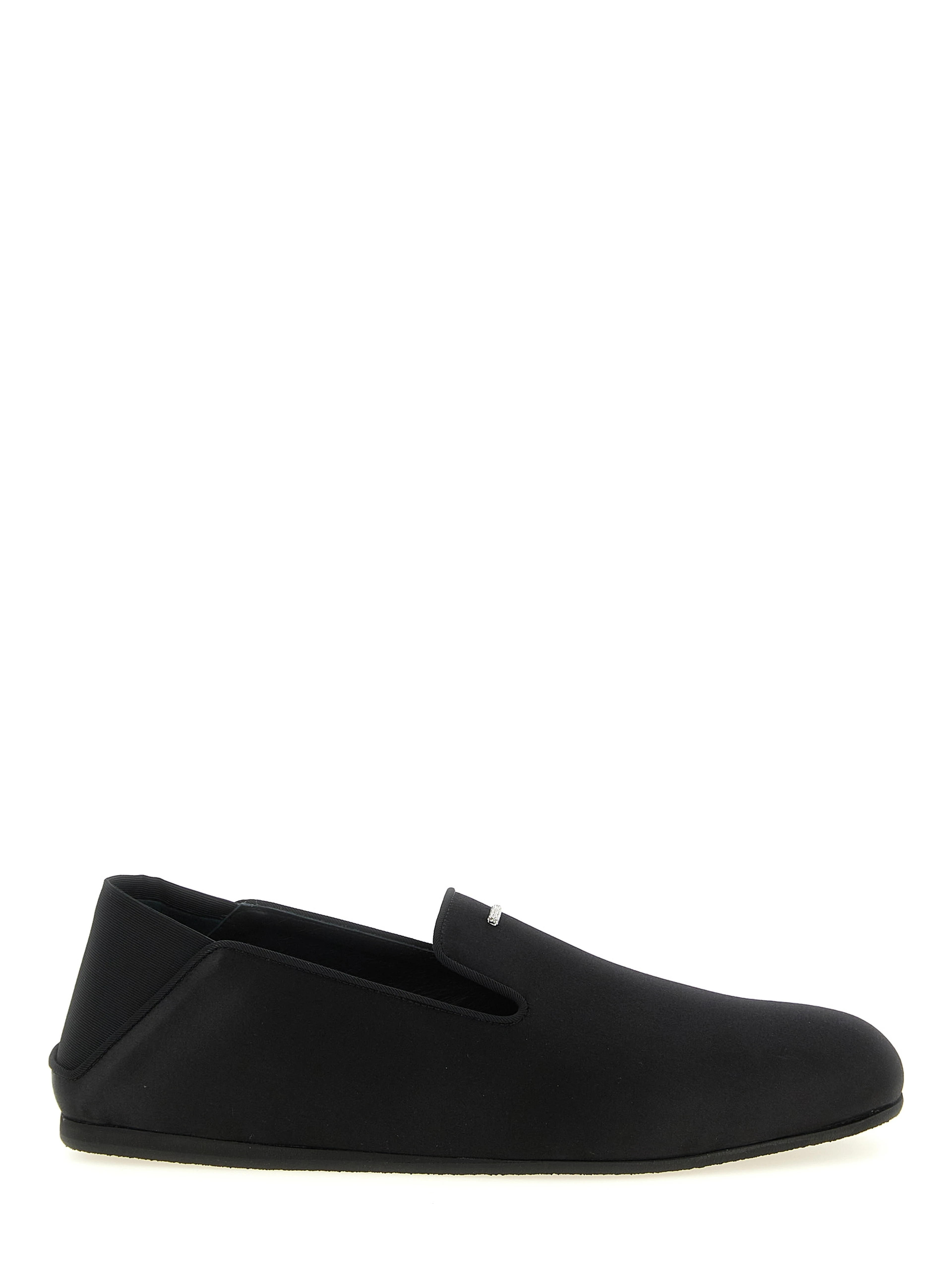 Black Viscose Slip-On Loafers