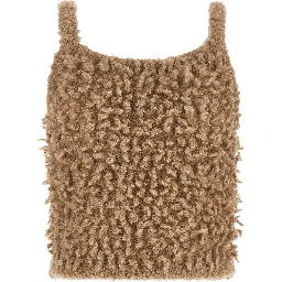 Beige Wool Sleeveles Sweater