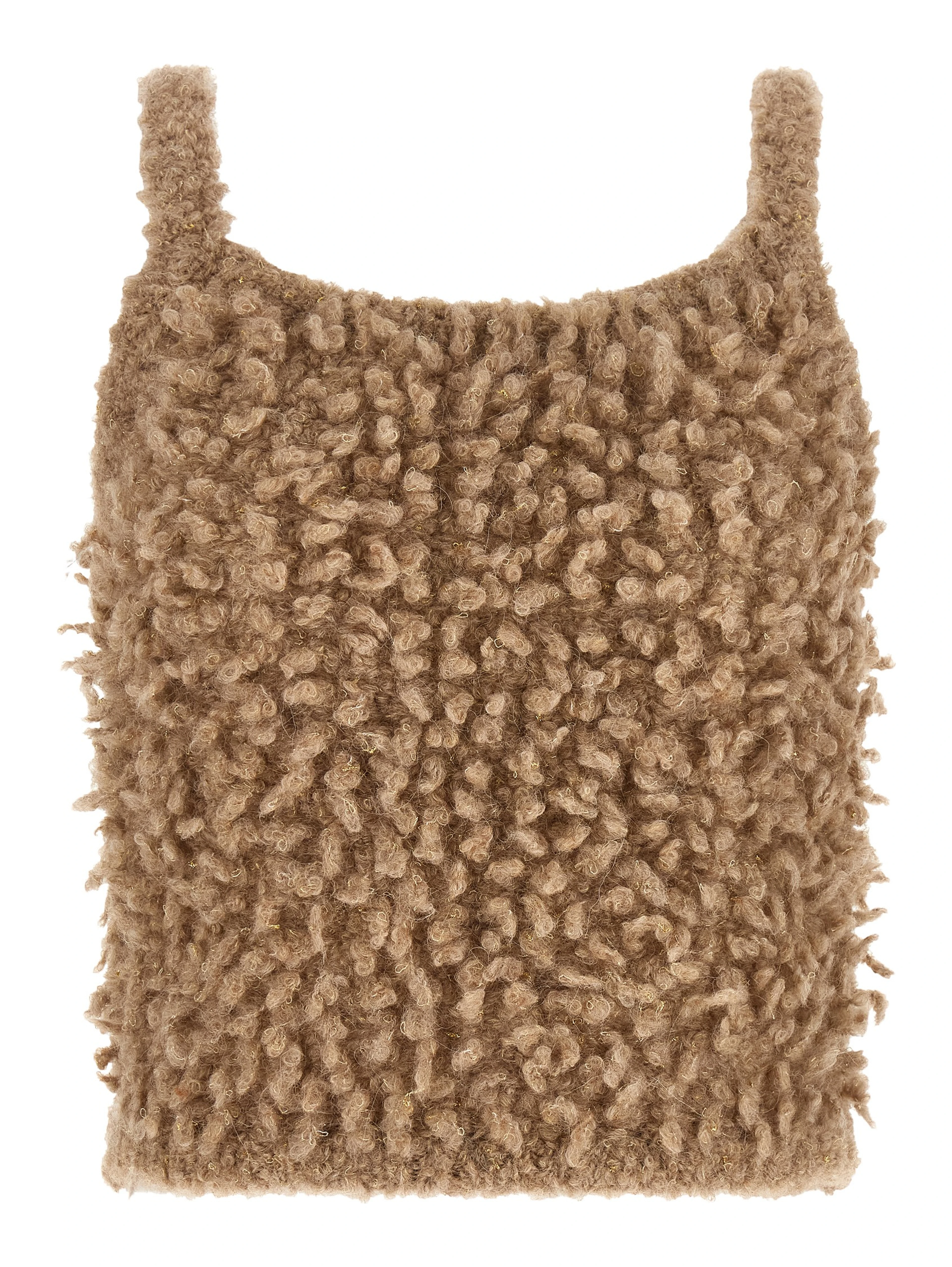 Beige Wool Sleeveles Sweater