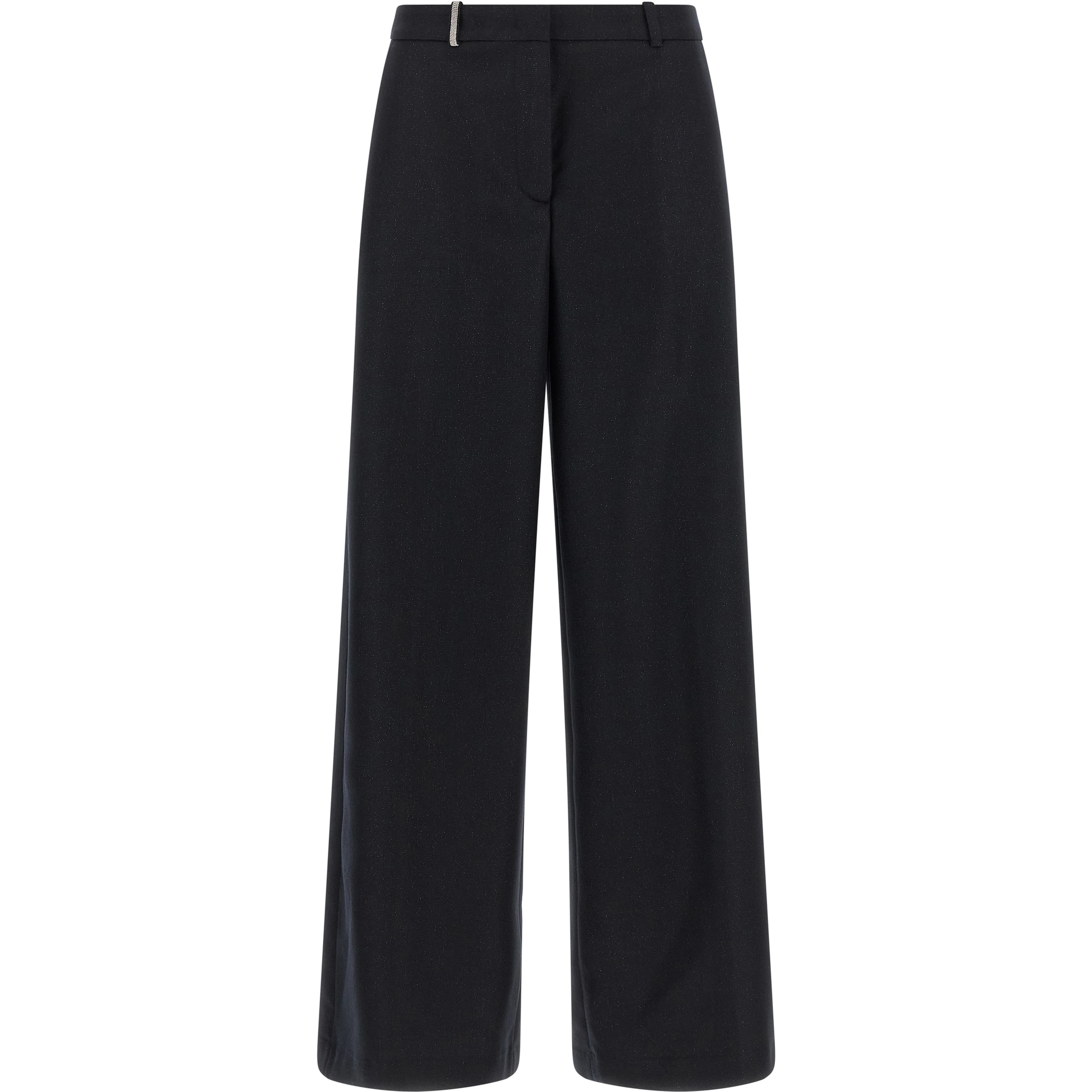Blue Virgin Wool Casual Pants