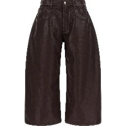 Purple Cotton Cropped Pants