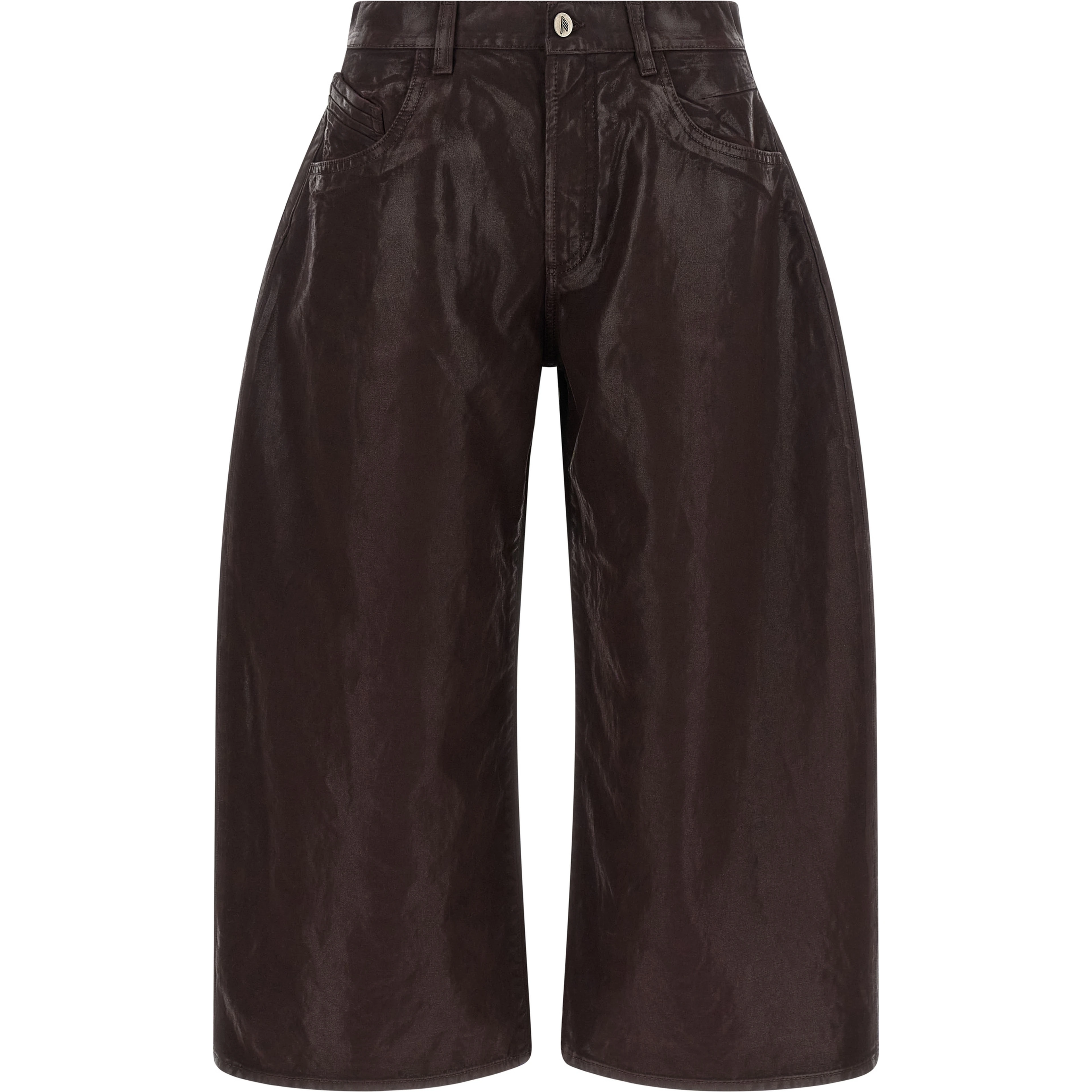 Purple Cotton Cropped Pants