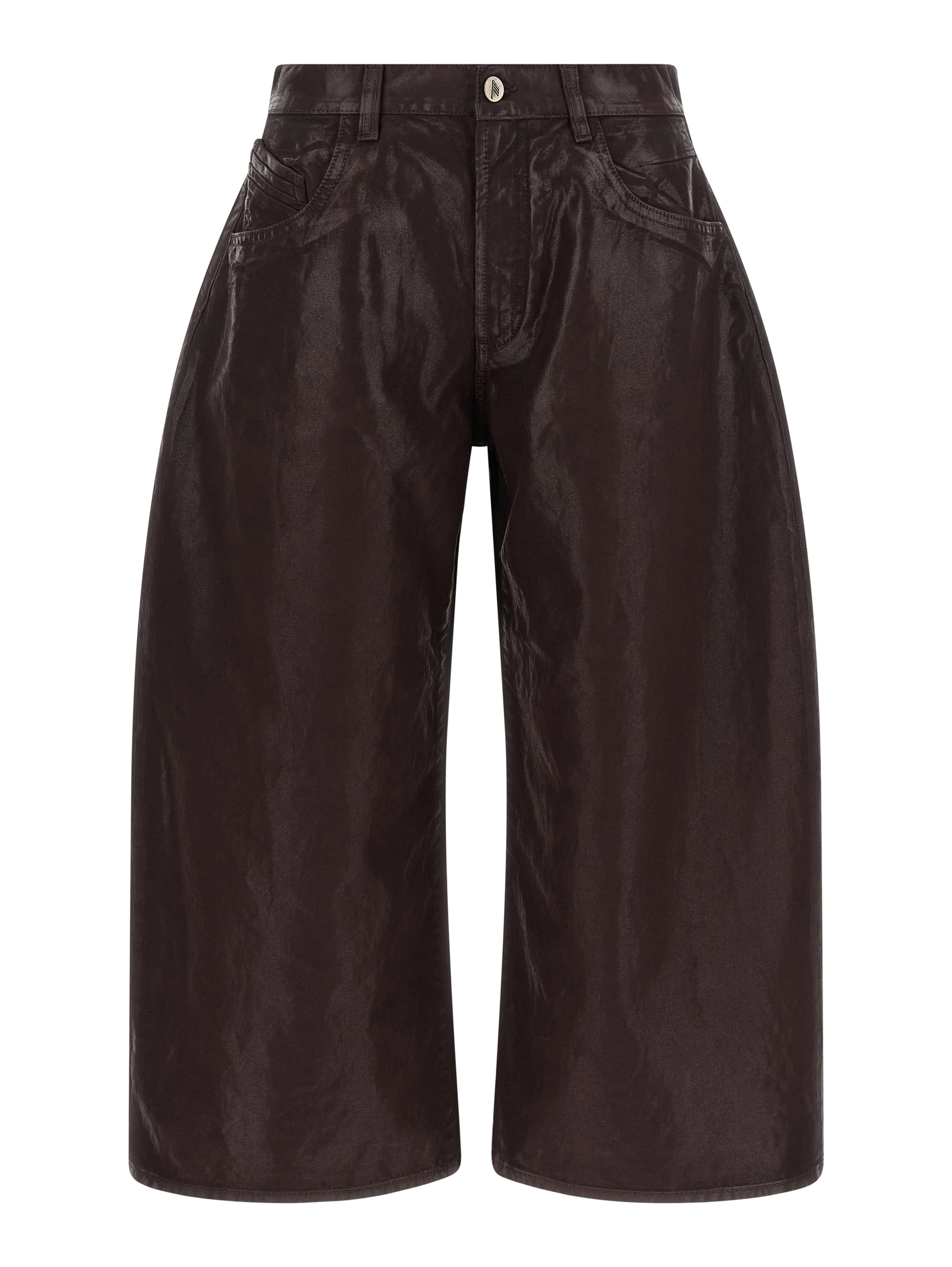 Purple Cotton Cropped Pants