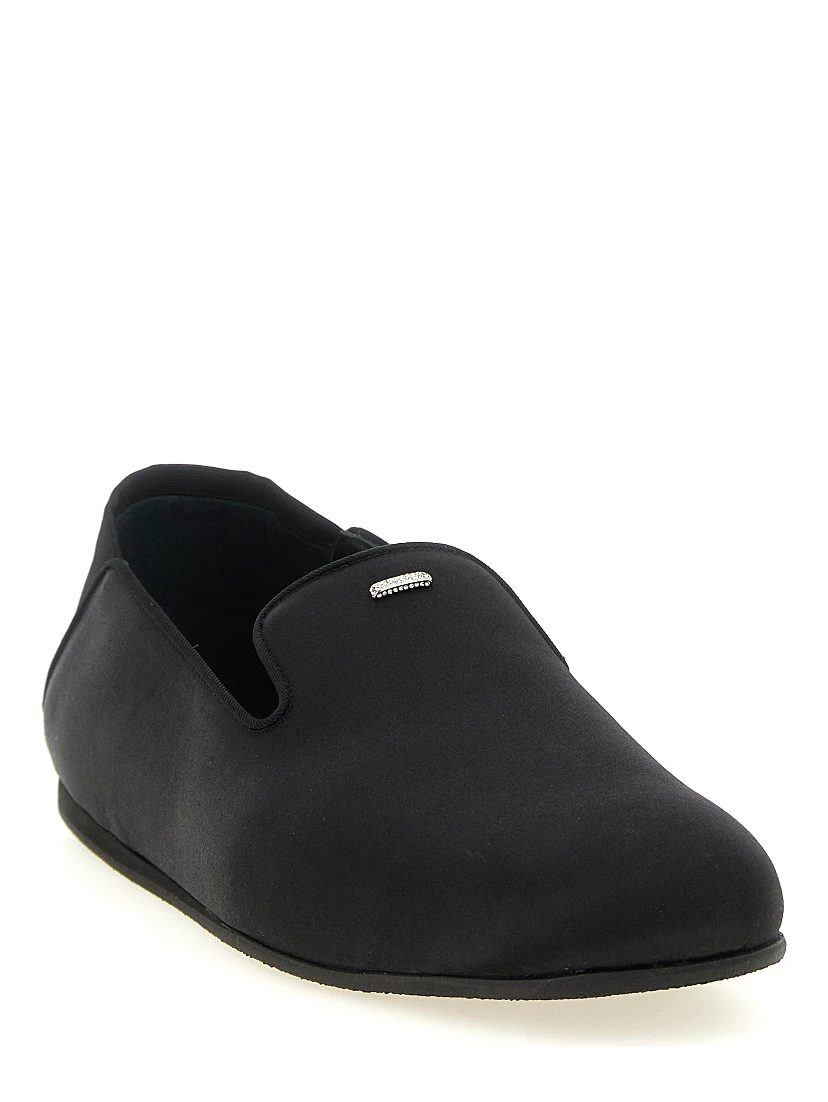 Black Viscose Slip-On Loafers