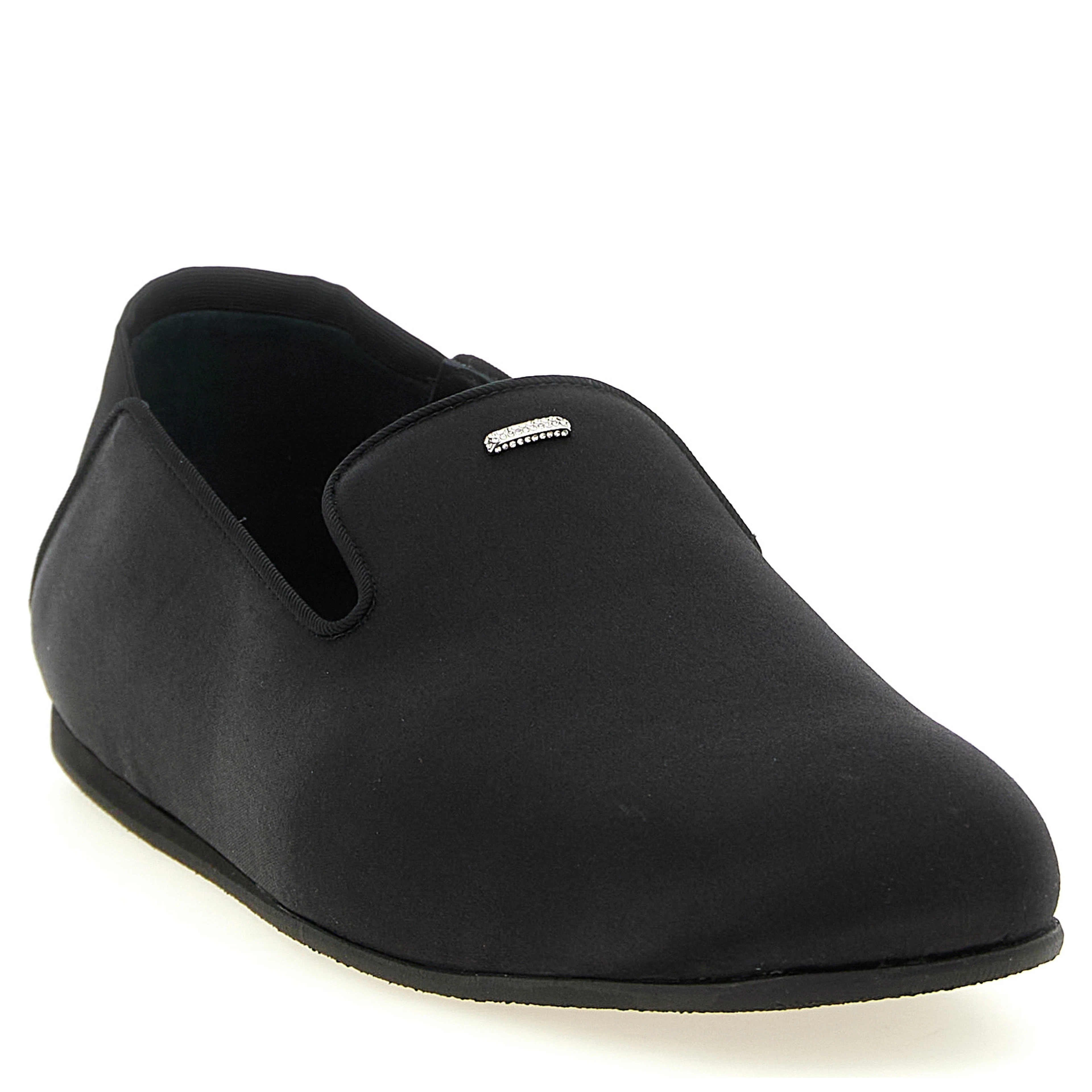 Black Viscose Slip-On Loafers