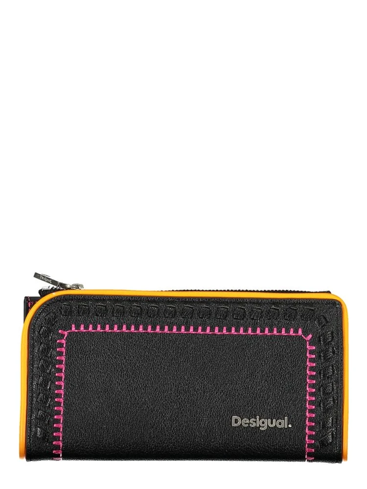 Black Polyurethane Women's Wallet