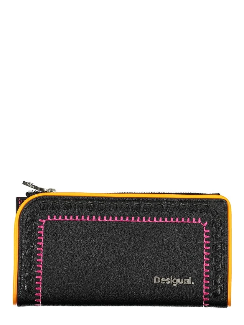 Black Polyurethane Women's Wallet