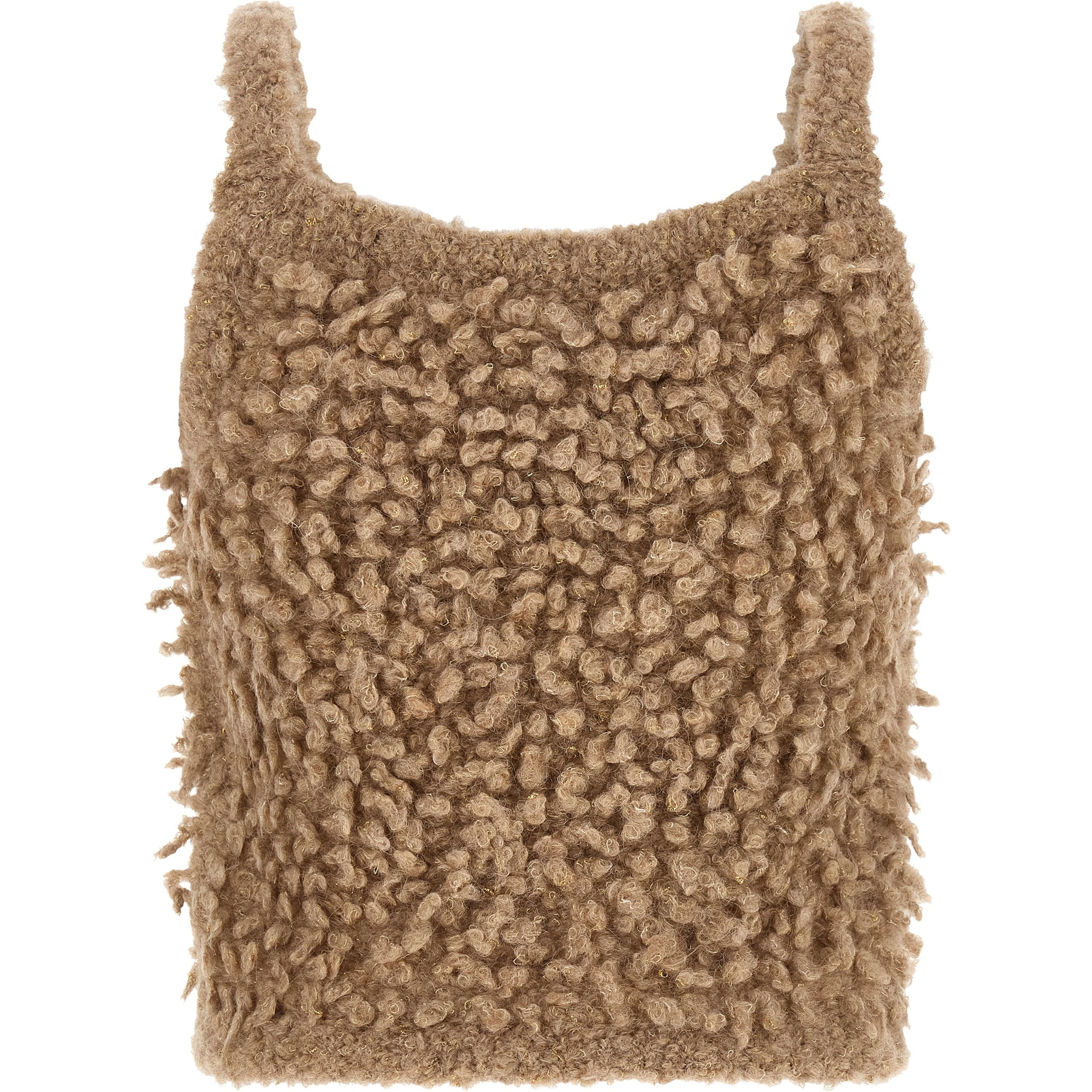 Beige Wool Sleeveles Sweater