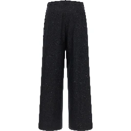 Blue Virgin Wool Casual Pants