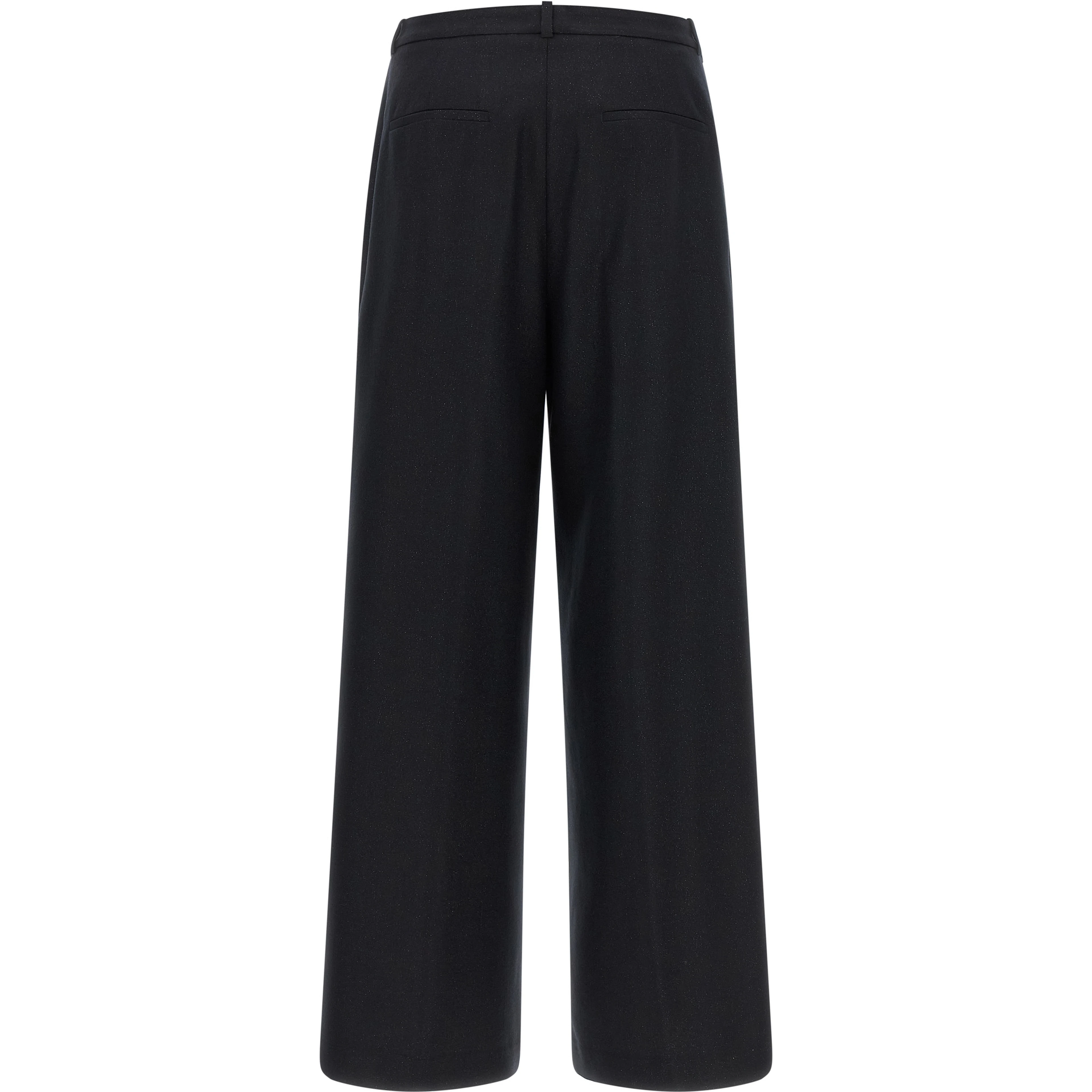 Blue Virgin Wool Casual Pants