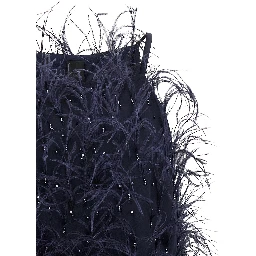 Blue Polyester Short Dress