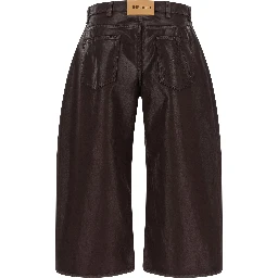 Purple Cotton Cropped Pants