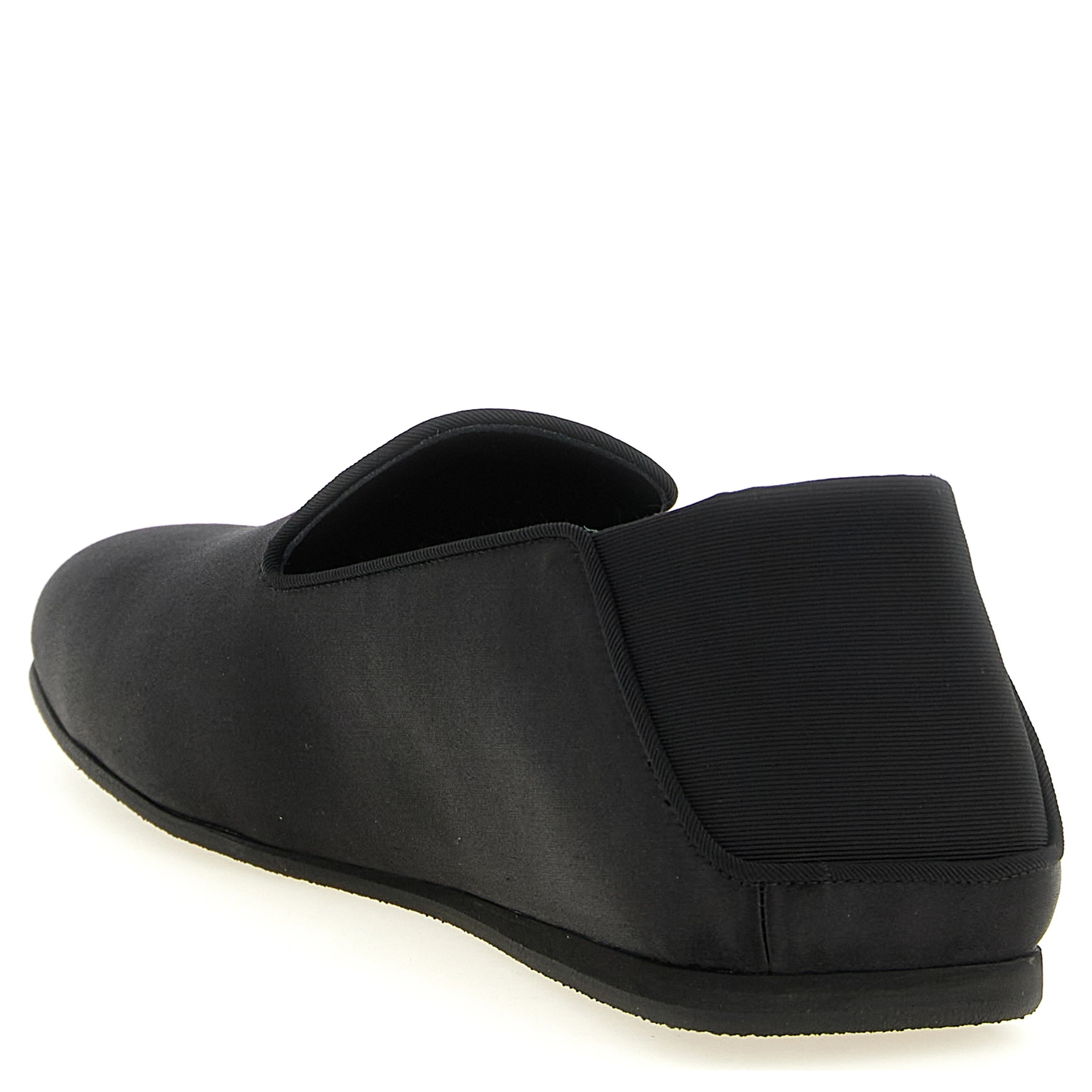 Black Viscose Slip-On Loafers