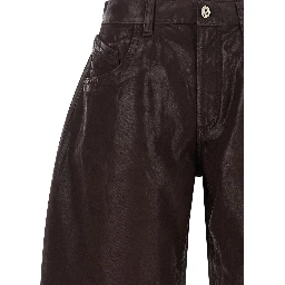 Purple Cotton Cropped Pants