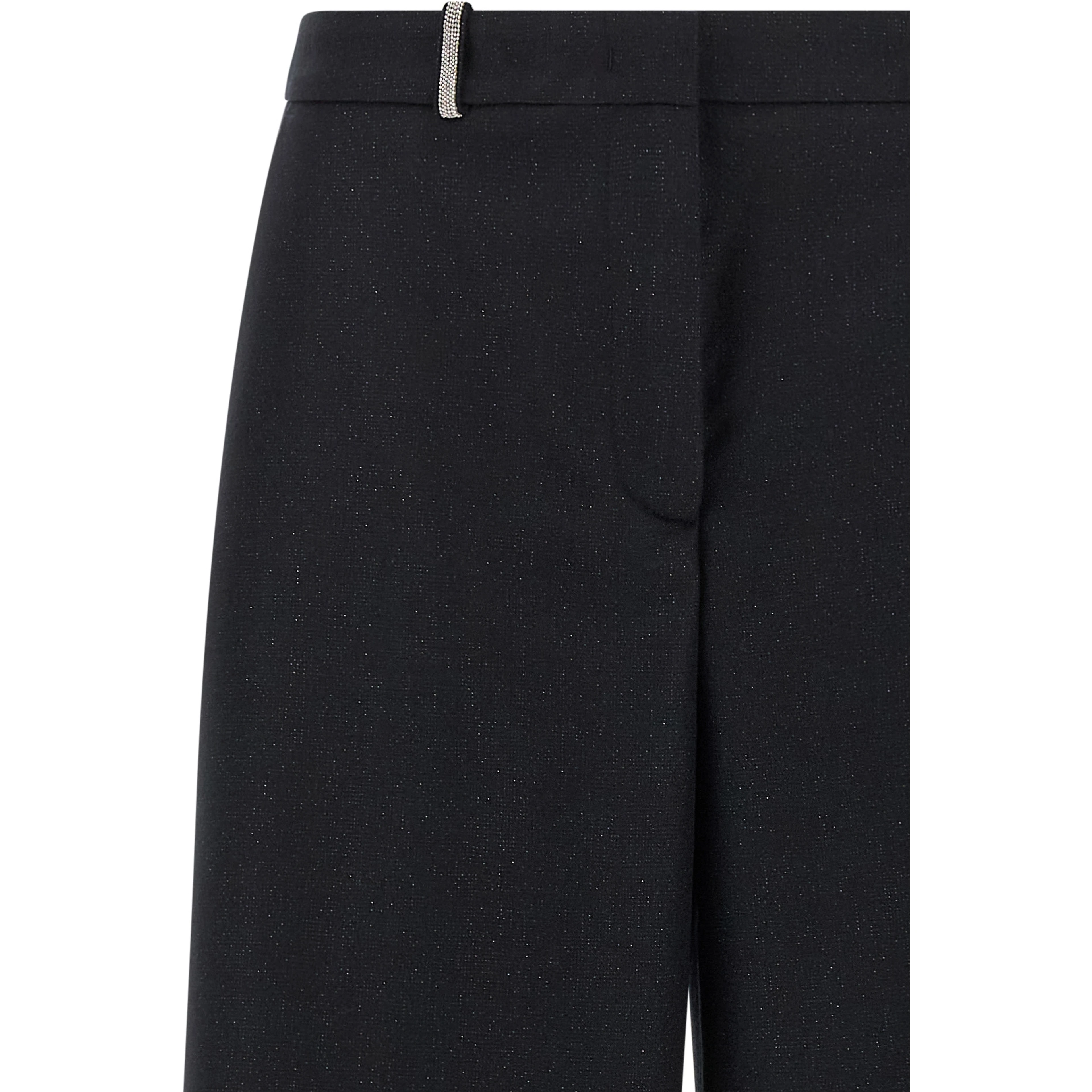 Blue Virgin Wool Casual Pants
