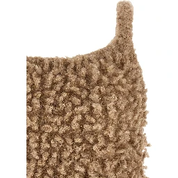Beige Wool Sleeveles Sweater