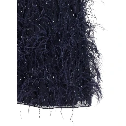 Blue Polyester Short Dress