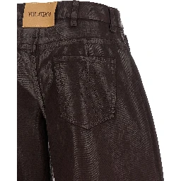 Purple Cotton Cropped Pants
