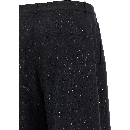 Blue Virgin Wool Casual Pants