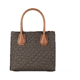 MICHAEL KORS Mercer 35S1GM9M2B Medium Logo And Leather Accordion Crossbody Bag In Brown