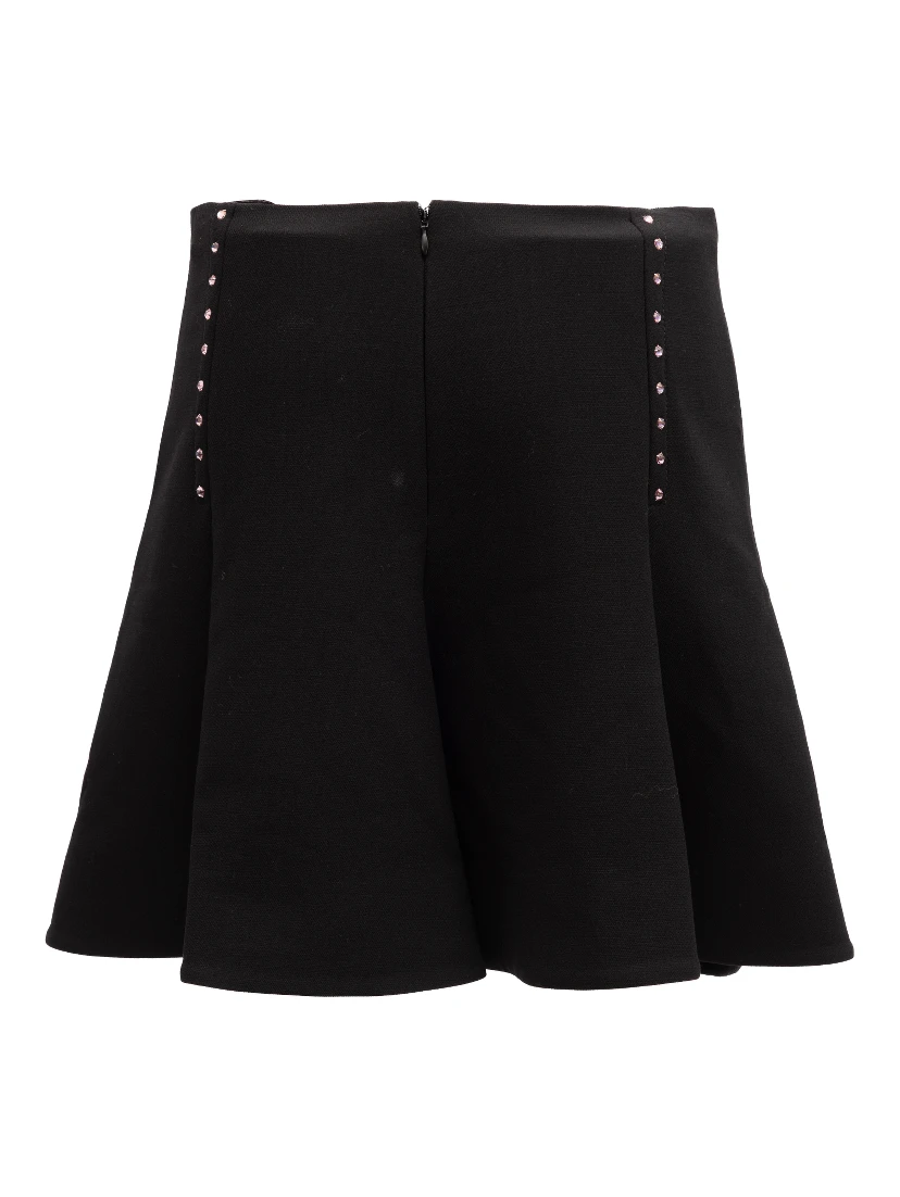 Mini Black Skirt with Gold Details