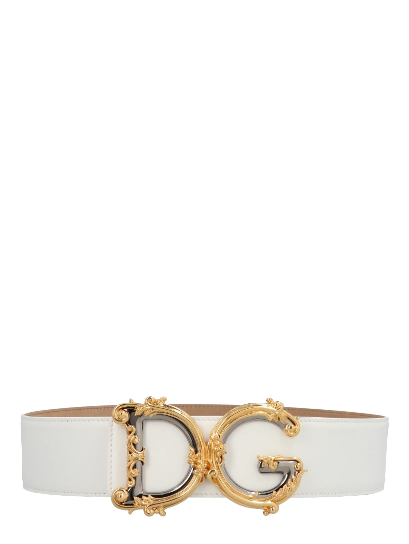 White Calfskin High-Waist Belt