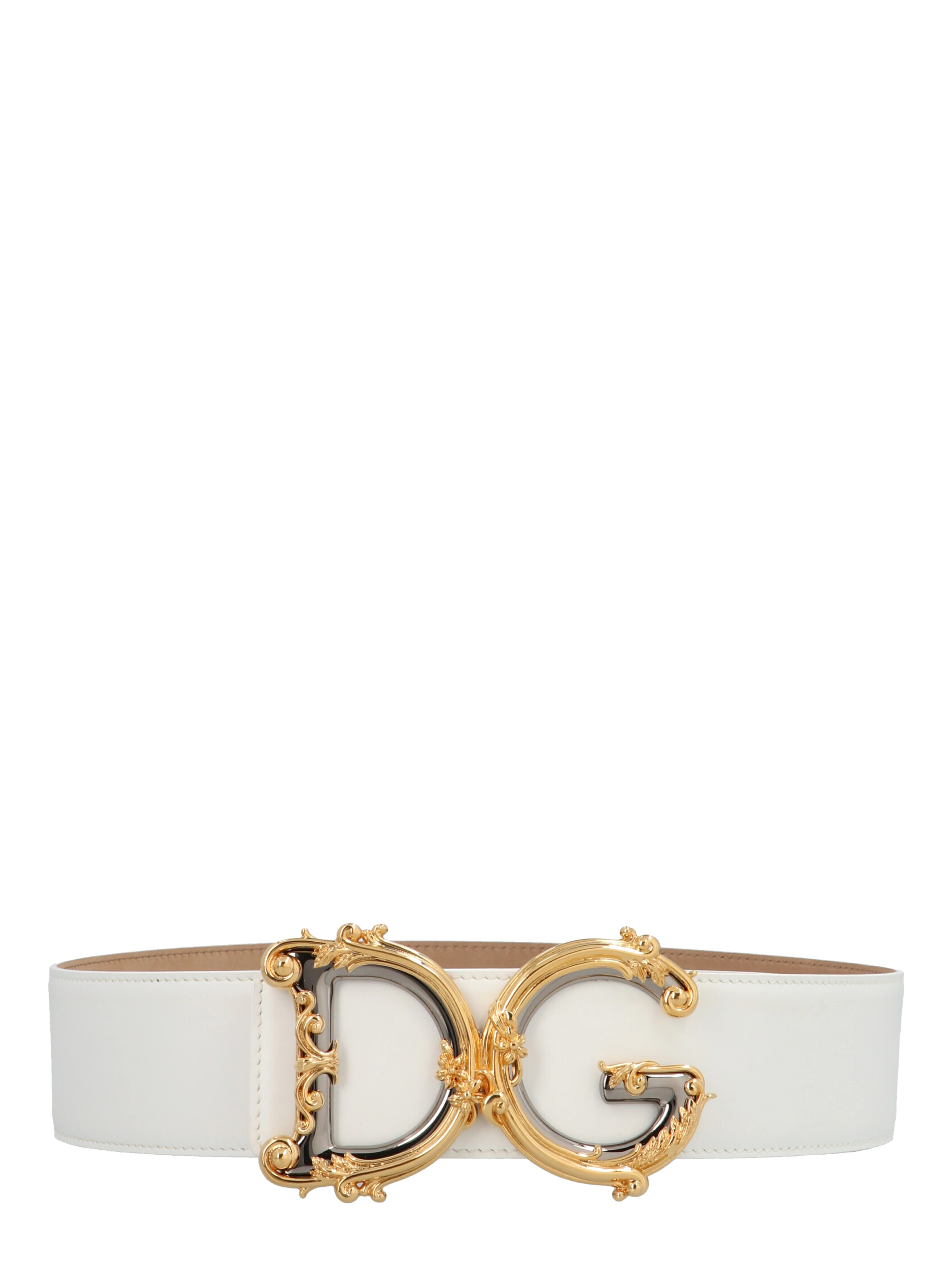 White Calfskin High-Waist Belt