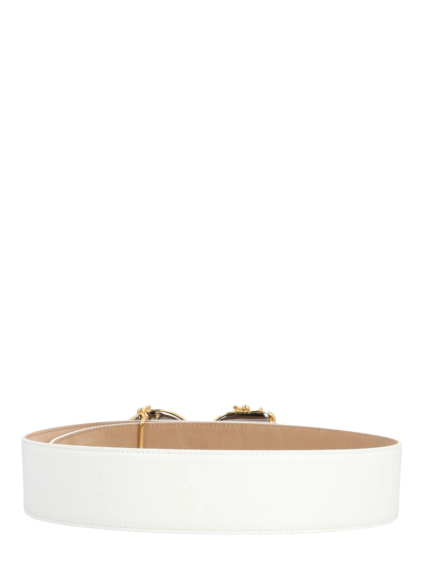 White Calfskin High-Waist Belt