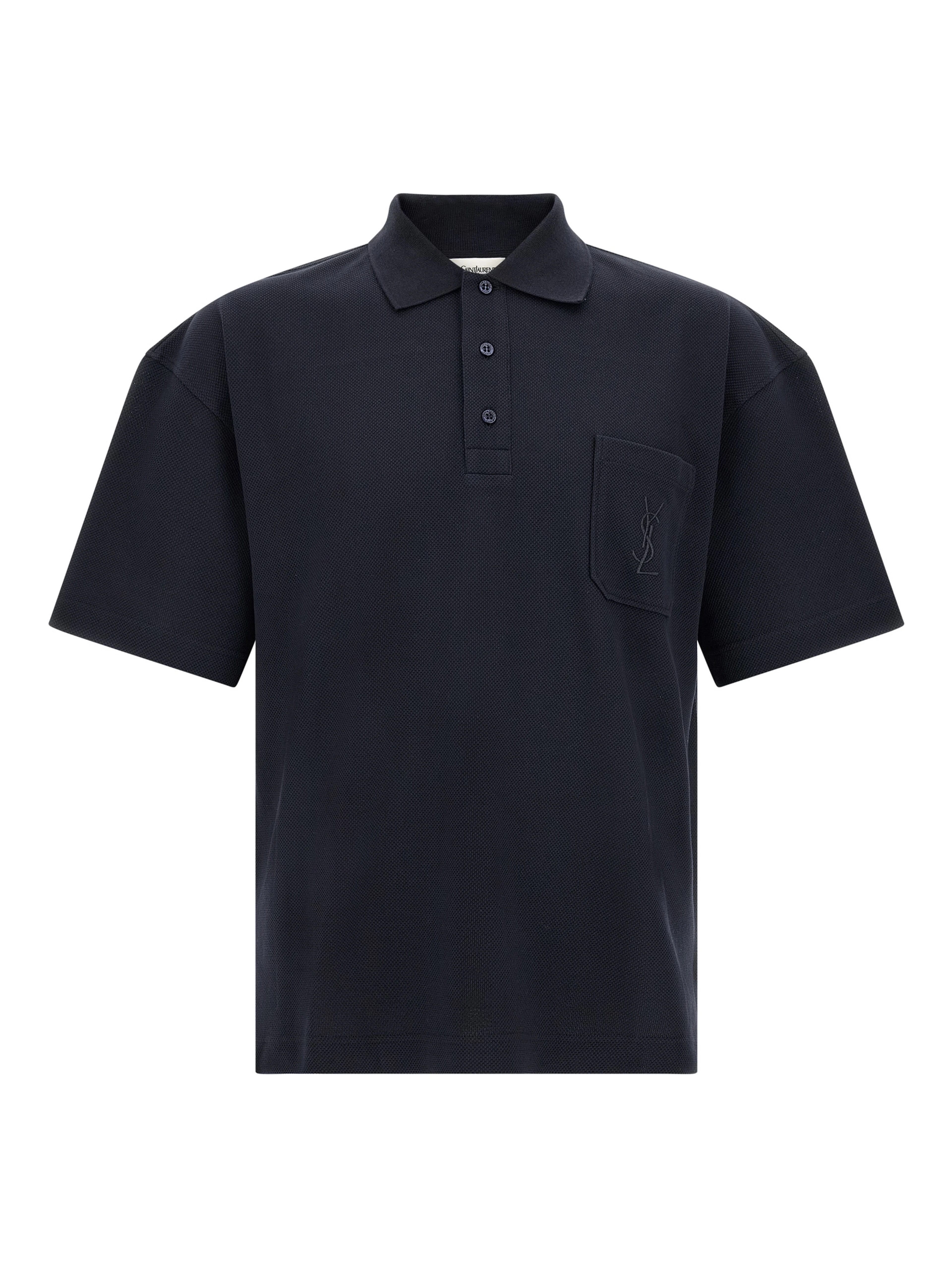Blue Cotton Polo Shirt