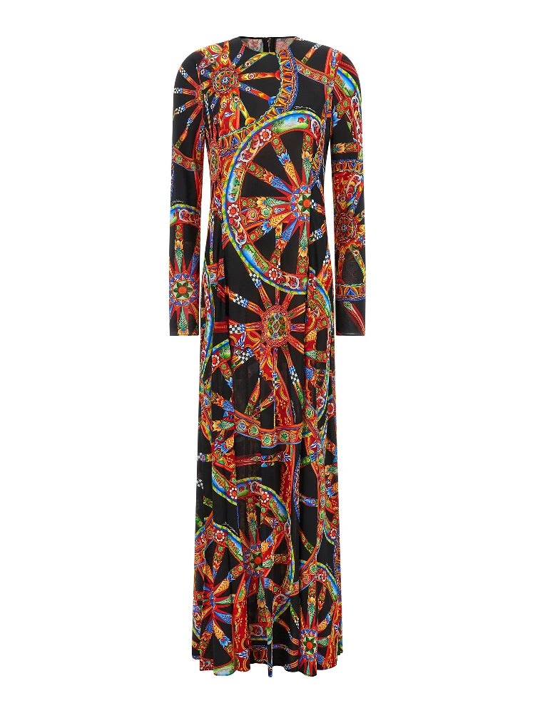 Multicolor Viscose Long Dress
