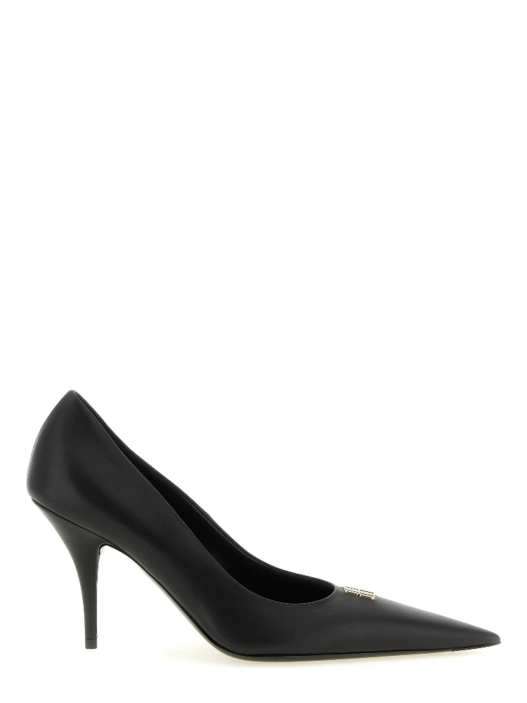 Black Calfskin High Heel Pumps