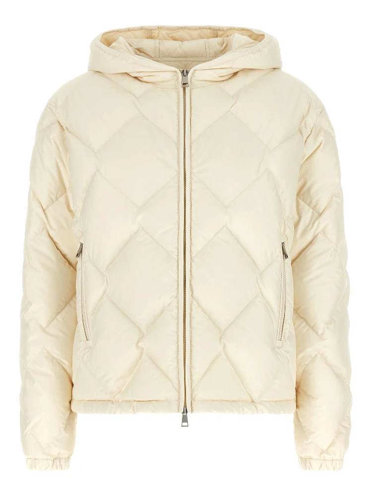 White Polyester Full-Length Jacket